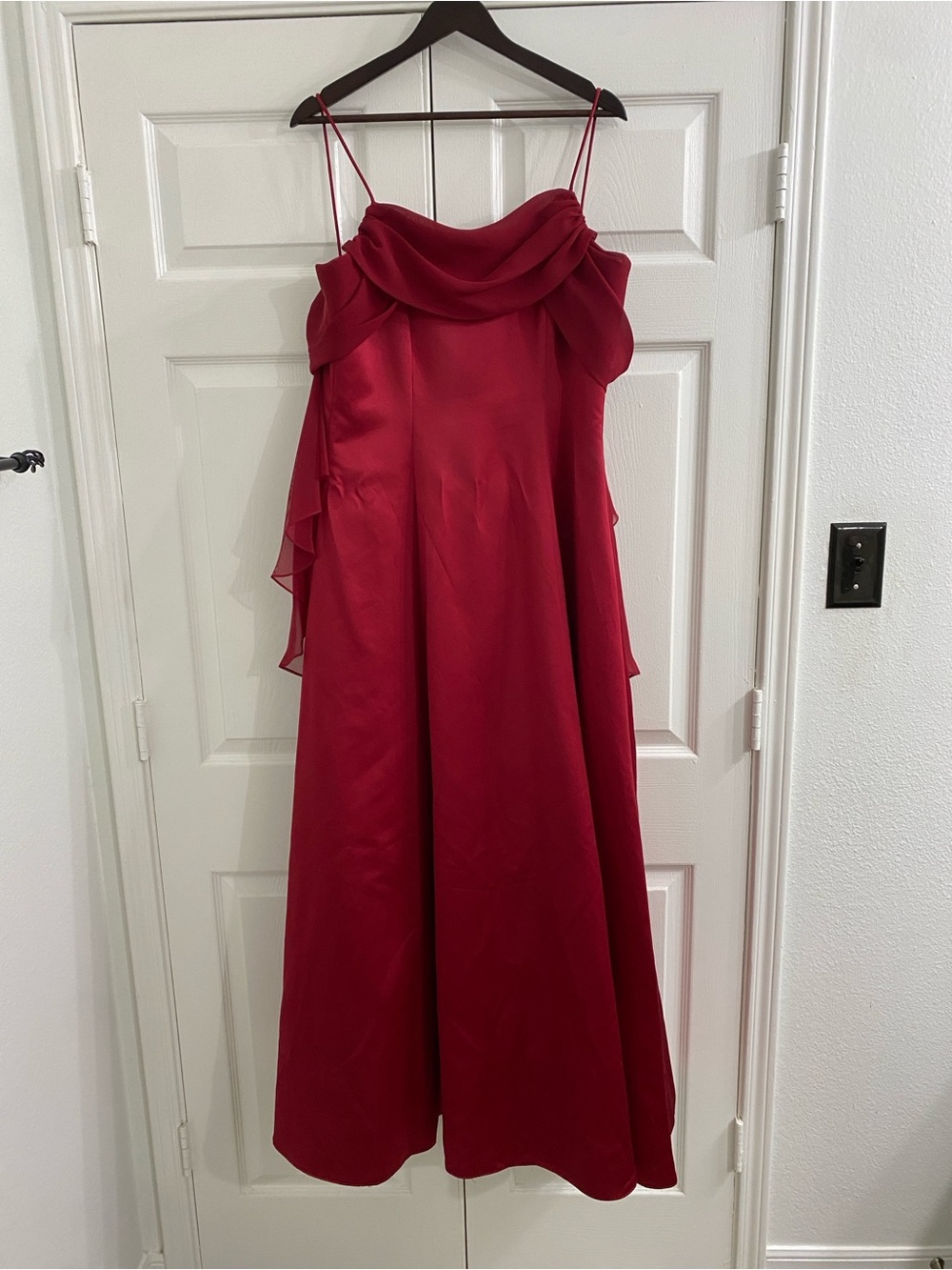 Strappy Crimson Evening Dress